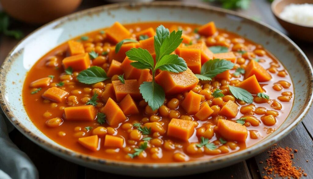 Dahl de lentilles corail et patate douce : recette savoureuse