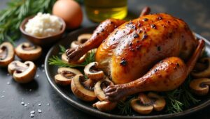 Faisan rôti facile aux champignons : recette savoureuse