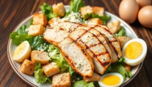 Délicieuse salade Caesar au poulet