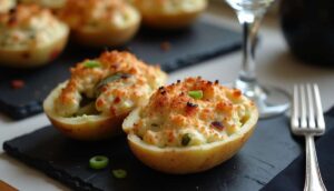 Pommes de terre gratinées farcies : recette gourmande