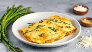 Omelette délicieuse aux asperges vertes : recette simple et savoureuse