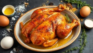 Délice de poulet rôti croustillant et moelleux