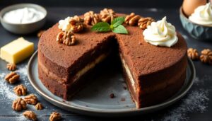 Gâteau aux noix et chocolat : recette savoureuse