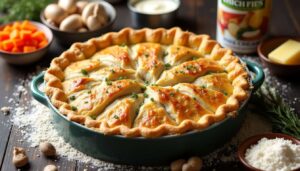 Comment préparer une tourte au poulet et champignons ?