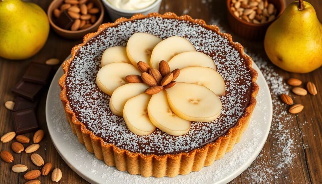 Tarte poire chocolat amande : recette gourmande