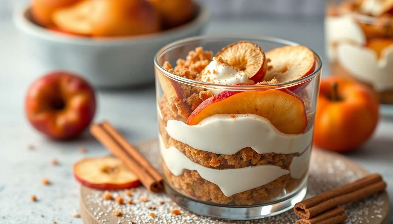 Verrines gourmandes : pommes poêlées, speculoos et mousse de mascarpone
