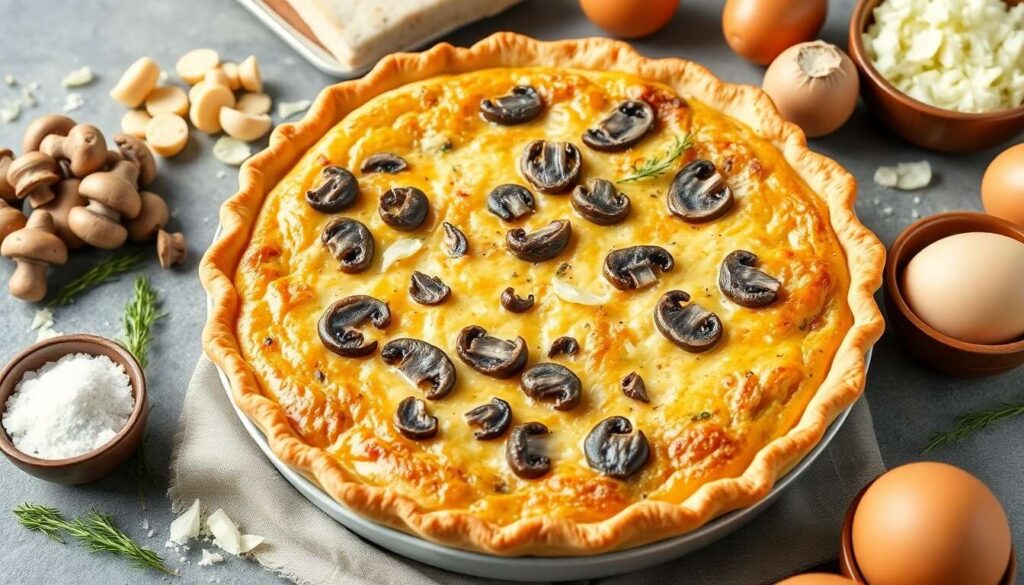Recette de quiche aux champignons et oignons savoureuse