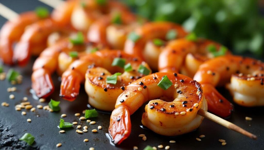 Brochettes de crevettes marinées : recette facile et savoureuse
