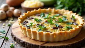 Recette de quiche aux poireaux et champignons