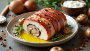 Ballotine de poulet au bacon et champignons : recette gourmande