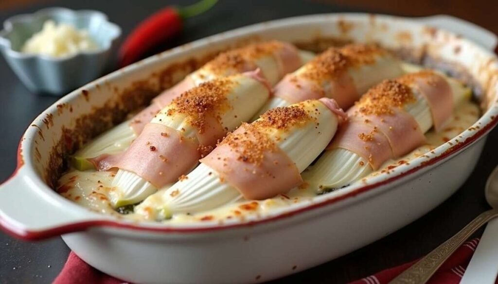 Recette d&rsquo;endives au jambon à la béchamel facilement réalisable