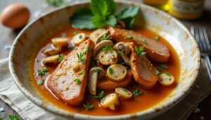 Sauté de porc : recette gourmande à la moutarde et aux champignons