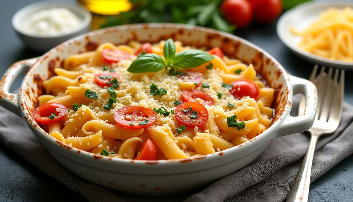 Ce gratin de pâtes au thon ne demande que 15 minutes de cuisson