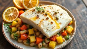 Dos de cabillaud sur brunoise de légumes : recette aux mille saveurs