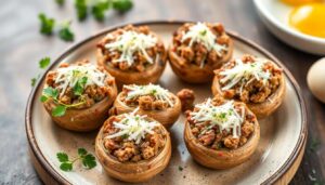 Champignons farcis à la viande : recette savoureuse et facile
