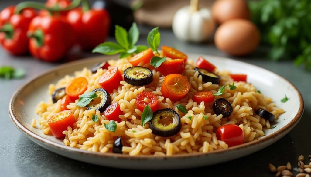 Riz aux poivrons et aubergines : une recette savoureuse