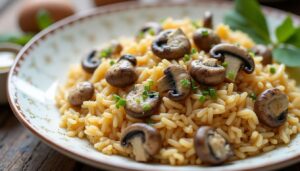 Champignons et riz à la crème : une recette gourmande