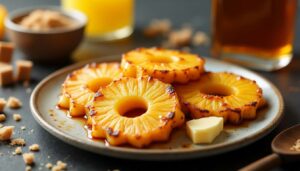 Ananas flambé au rhum : recette facile et savoureuse