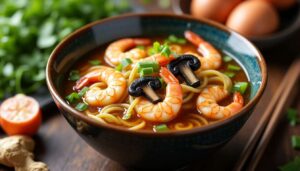 Recette Soupe Chinoise aux Crevettes : exotisme Délicieux