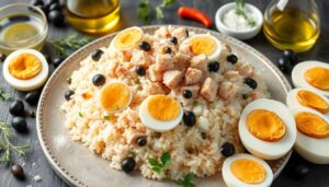 Salade de riz au thon et aux œufs durs : une recette facile et savoureuse
