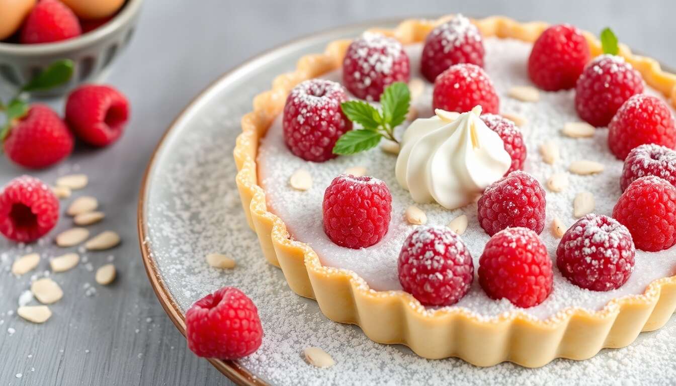 Délicieuse tarte aux framboises surgelées : recette facile