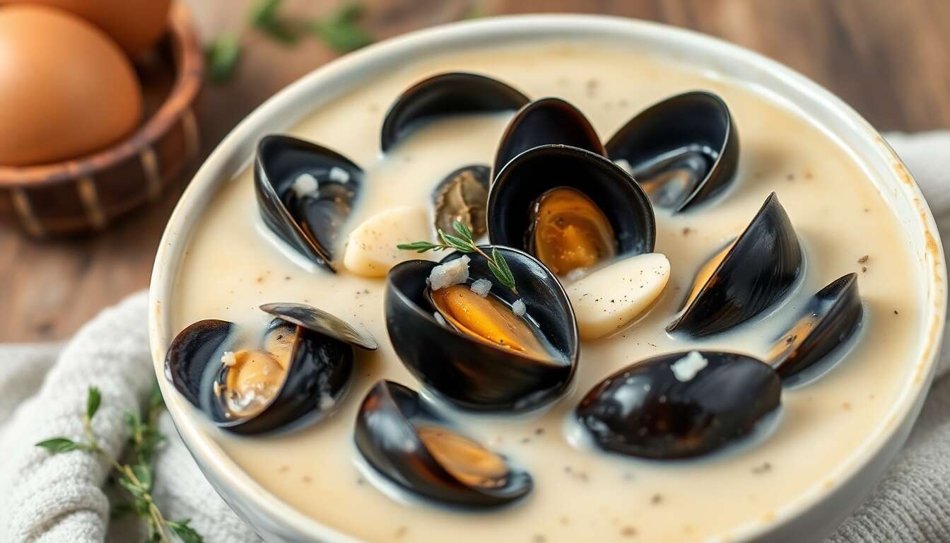 Soupe de moules à la crème : recette onctueuse et savoureuse
