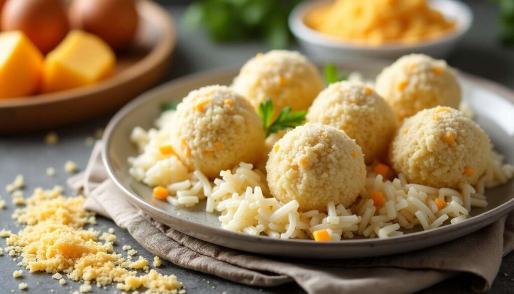 Boulettes de riz au fromage : recette gourmande et facile