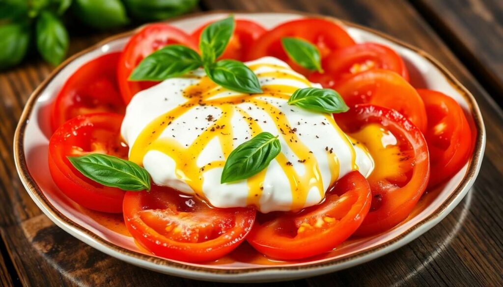 Salade de tomates à la burrata : recette fraîche et gourmande