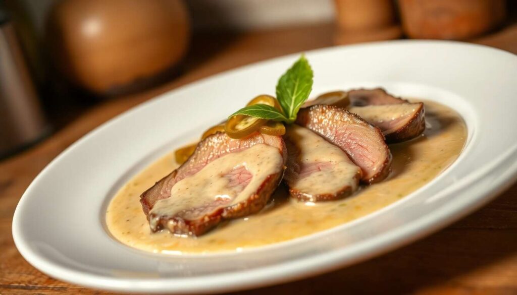 Langue de bœuf sauce cornichons : recette savoureuse