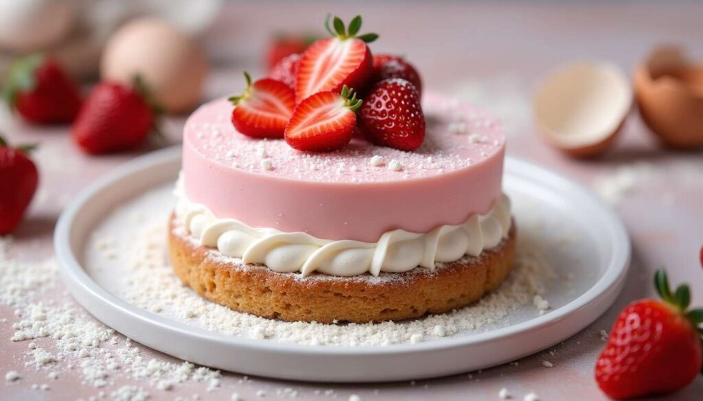 Recette facile : bavarois aux fraises sur génoise