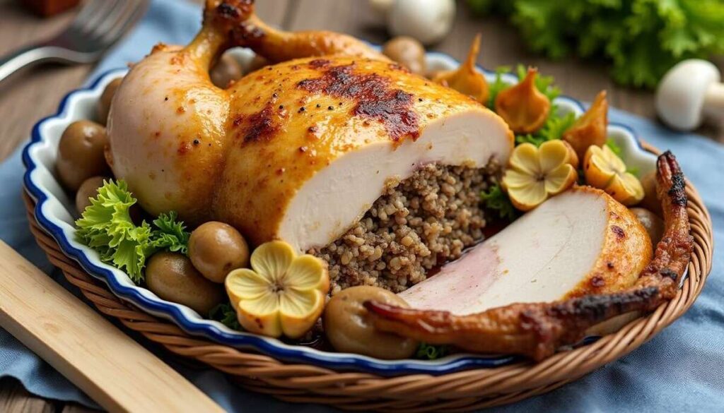Chapon désossé farci : recette gourmande et festive