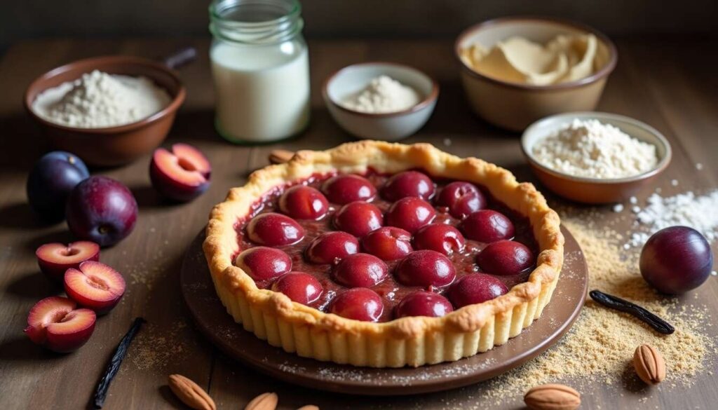 Tarte aux prunes à l&rsquo;ancienne : recette saine sans sucre ni beurre