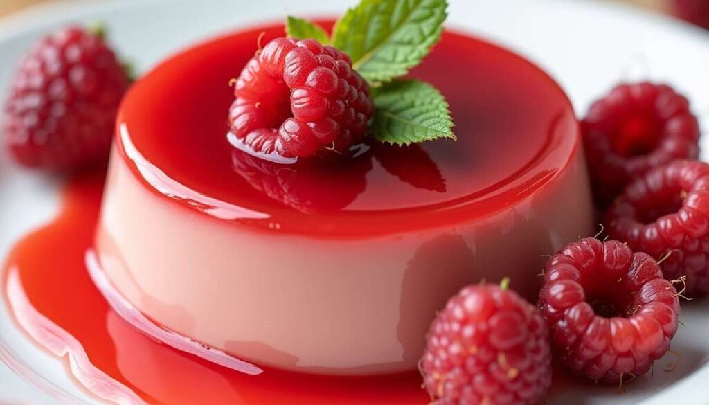 Bavarois aux framboises : miroir aux fraises ou framboises