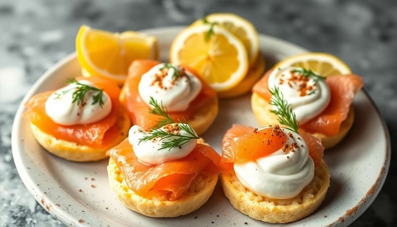 Saumon fumé sur blinis : recette de chantilly au citron