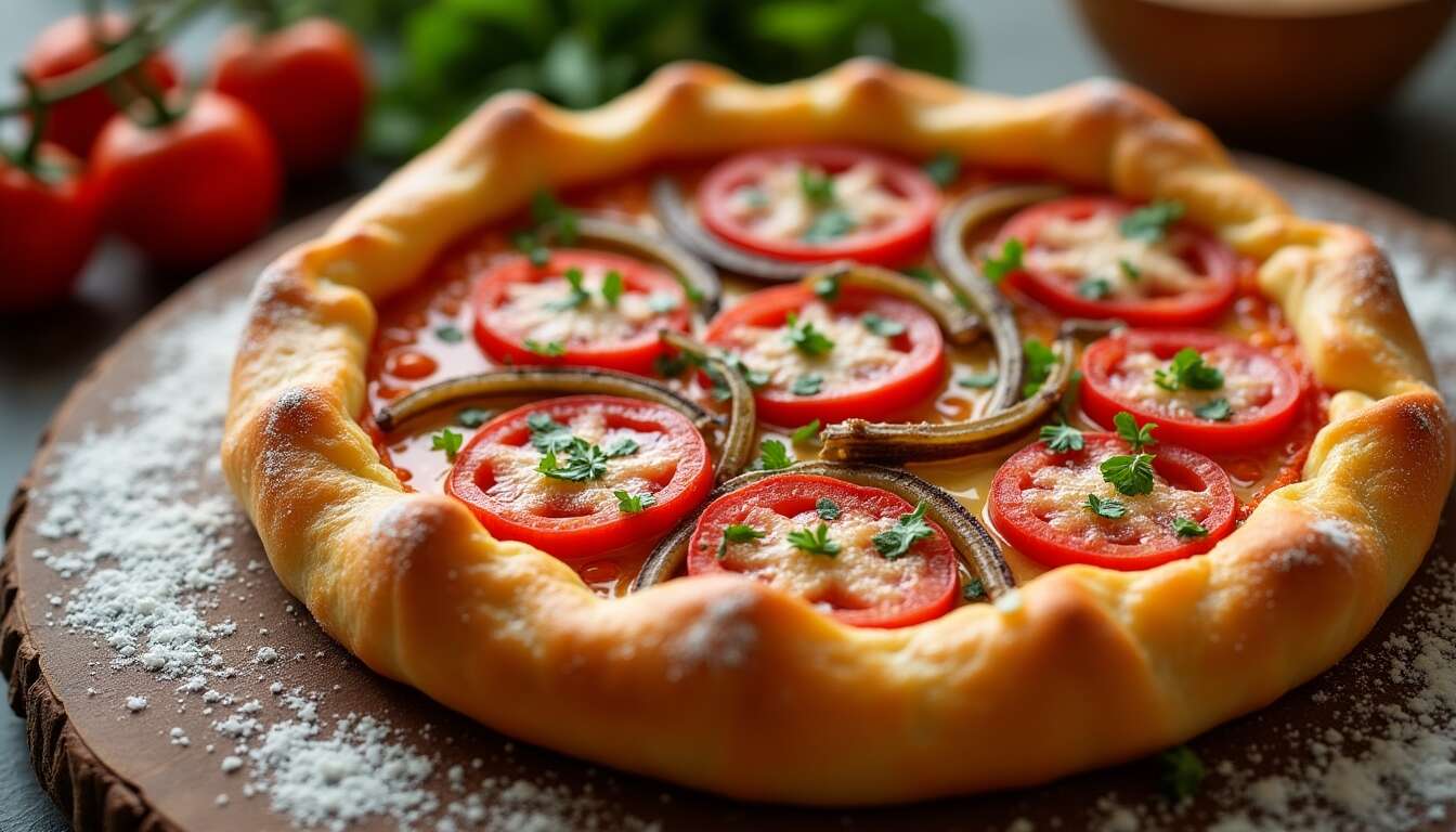 Tarte aux tomates et oignons confits maison