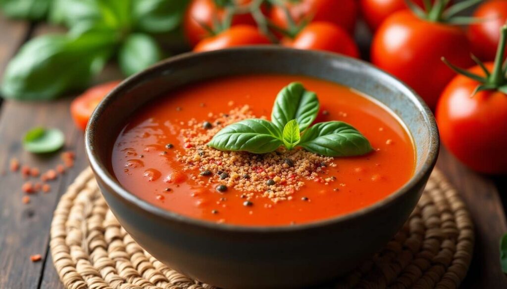 Soupe à la tomate fraîche : recette facile et savoureuse
