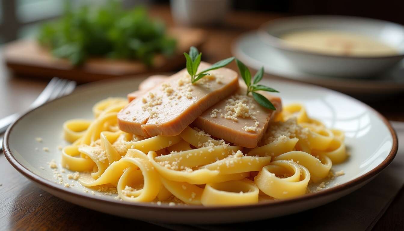 Tagliatelles au foie gras : recette gourmande et festive
