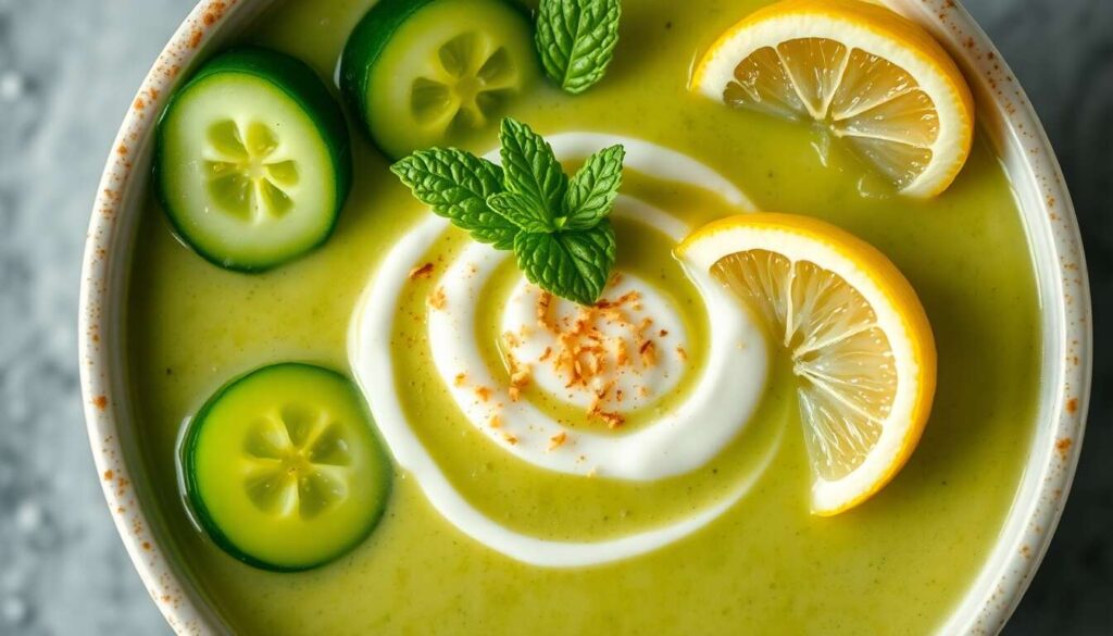 Soupe froide de concombre à la menthe : recette rafraîchissante