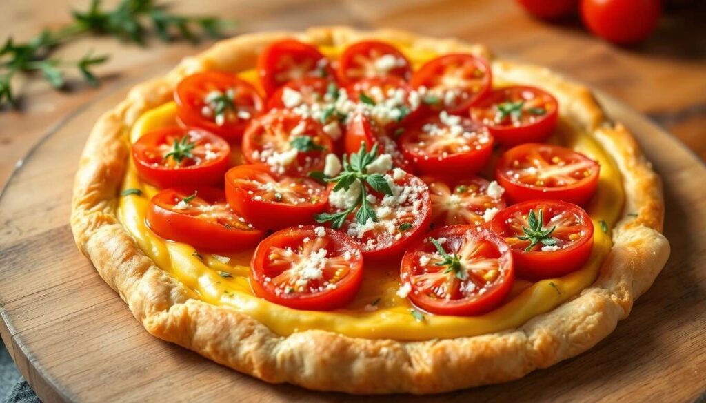 Tarte à la moutarde et tomates cerise : recette facile