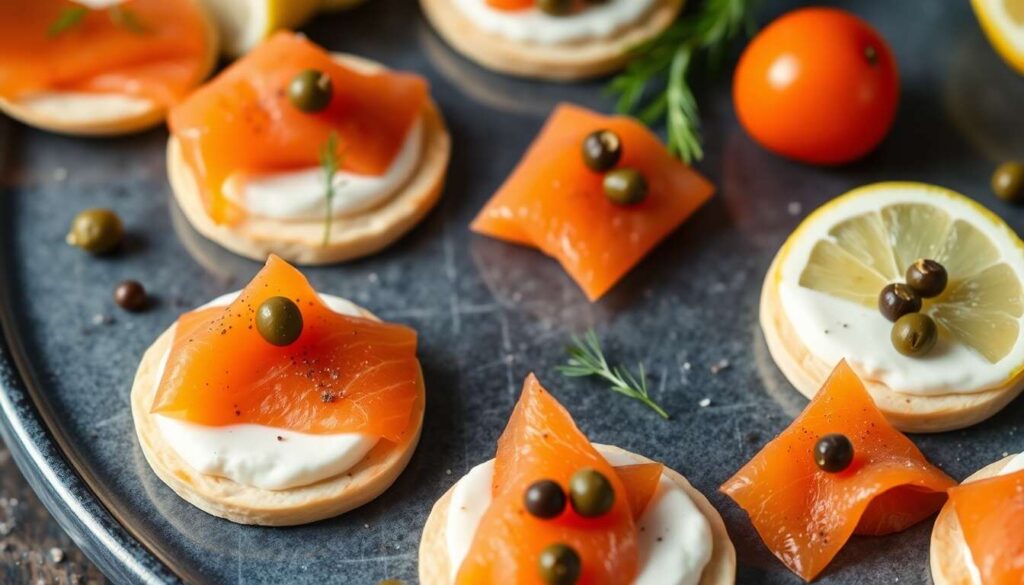 Mini blinis de la mer au fromage frais : recette savoureuse