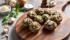 Champignons farcis végétariens : recette facile et savoureuse