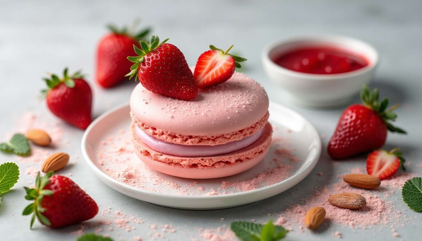 Macaron géant aux fraises : recette gourmande et facile