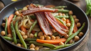 Poêlée de Printemps Légère aux Lardons : recette Savoureuse