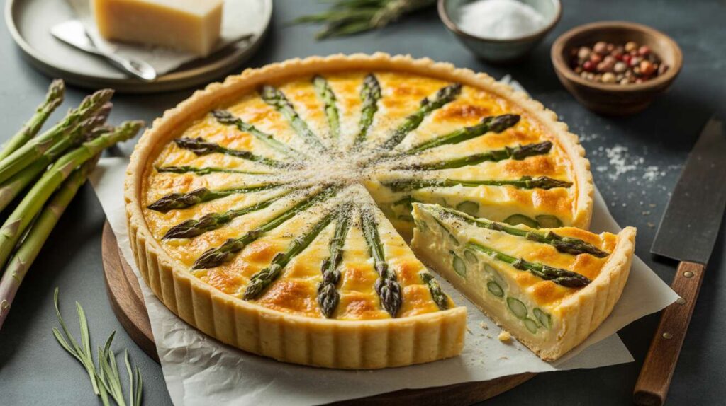 Quiche légère aux asperges et parmesan : recette gourmande et facile