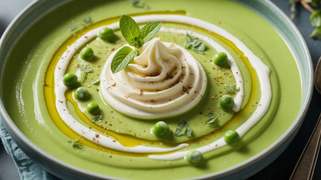 Velouté glacé de petits pois au fromage fouetté : la recette parfaite