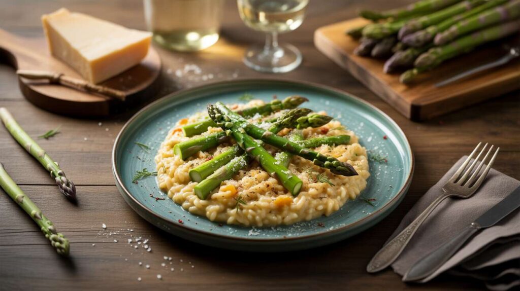 Risotto aux asperges vertes et Parmesan : recette gourmande