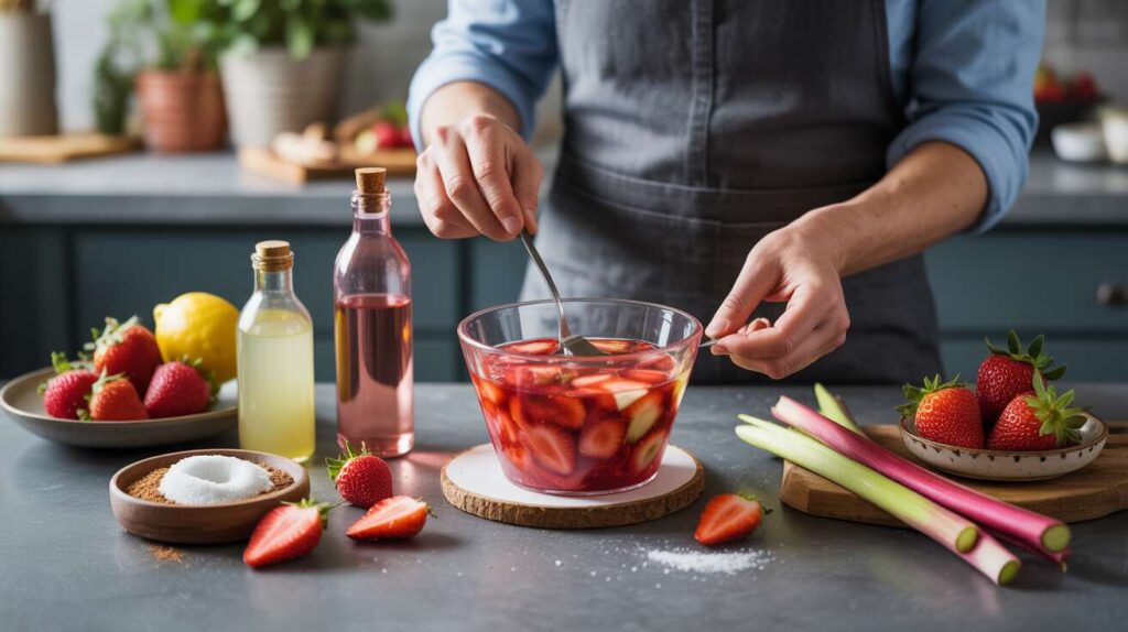 Compote légère fraises-rhubarbe : délice fruité en recette
