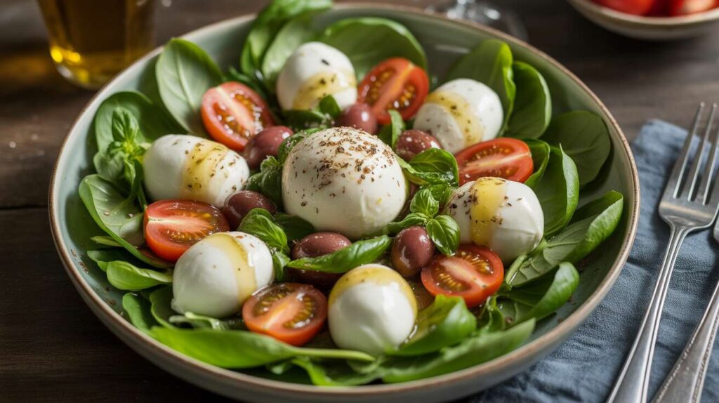 Recette de salade printanière aux billes de fromage