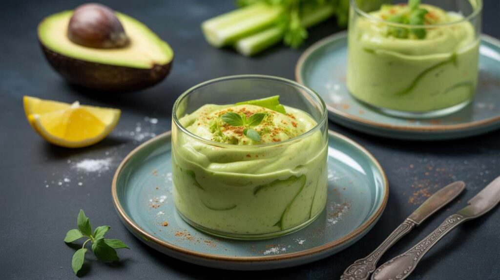 Crème légère d'avocat et céleri en verrine : recette fraîche et savoureuse