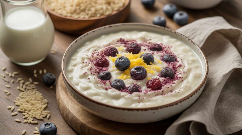 Riz au Lait Léger aux Myrtilles en Multicuiseur